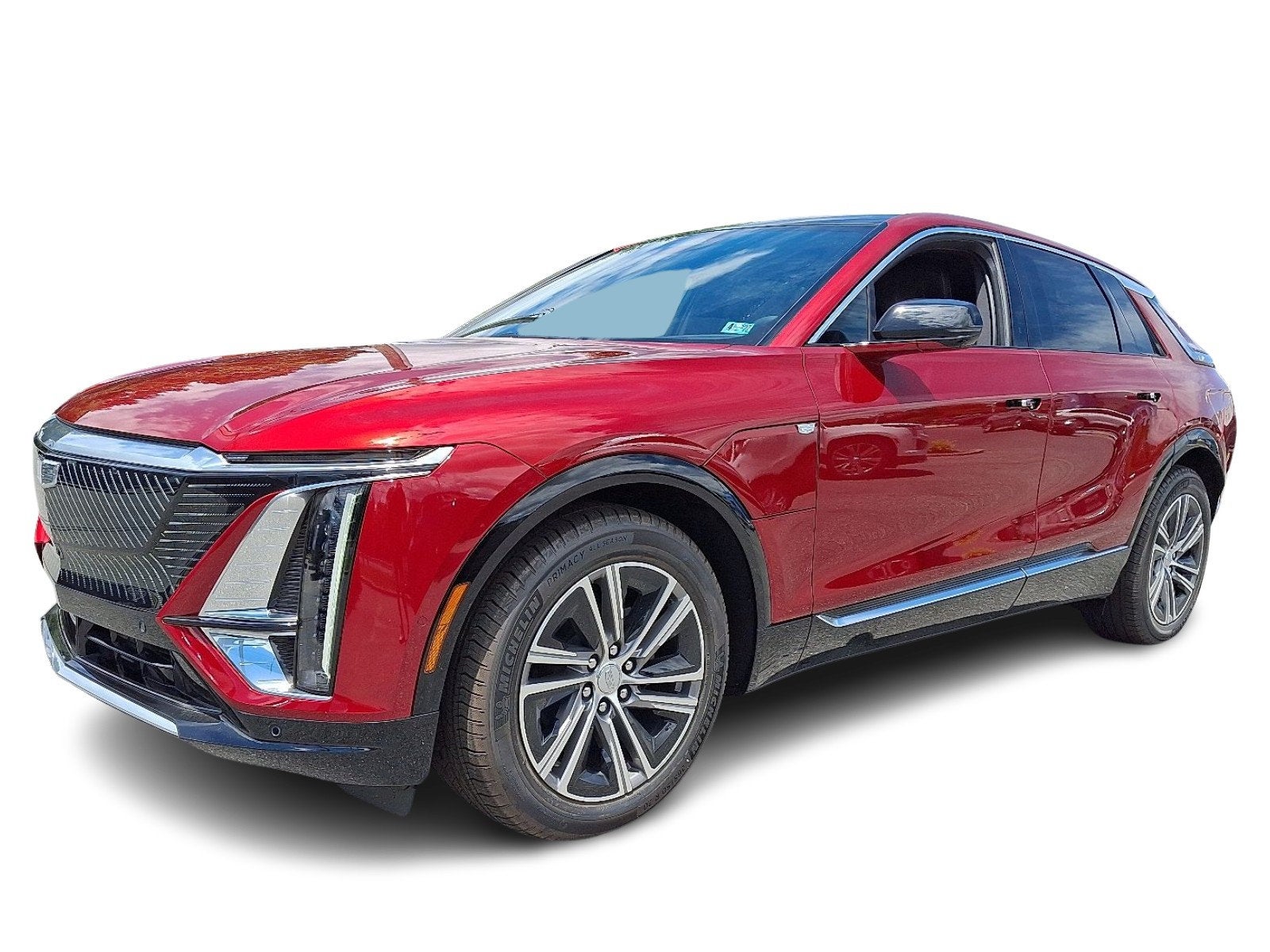 2026 Cadillac LYRIQ Luxury in Radiant Red Tintcoat — front three-quarter view