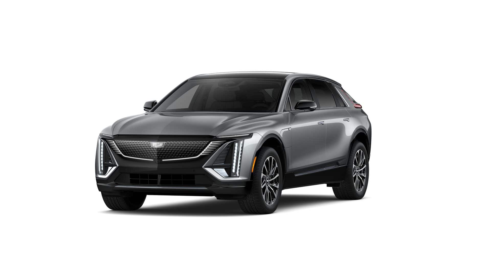 2026 Cadillac LYRIQ Sport in Argent Silver Metallic — front three-quarter view