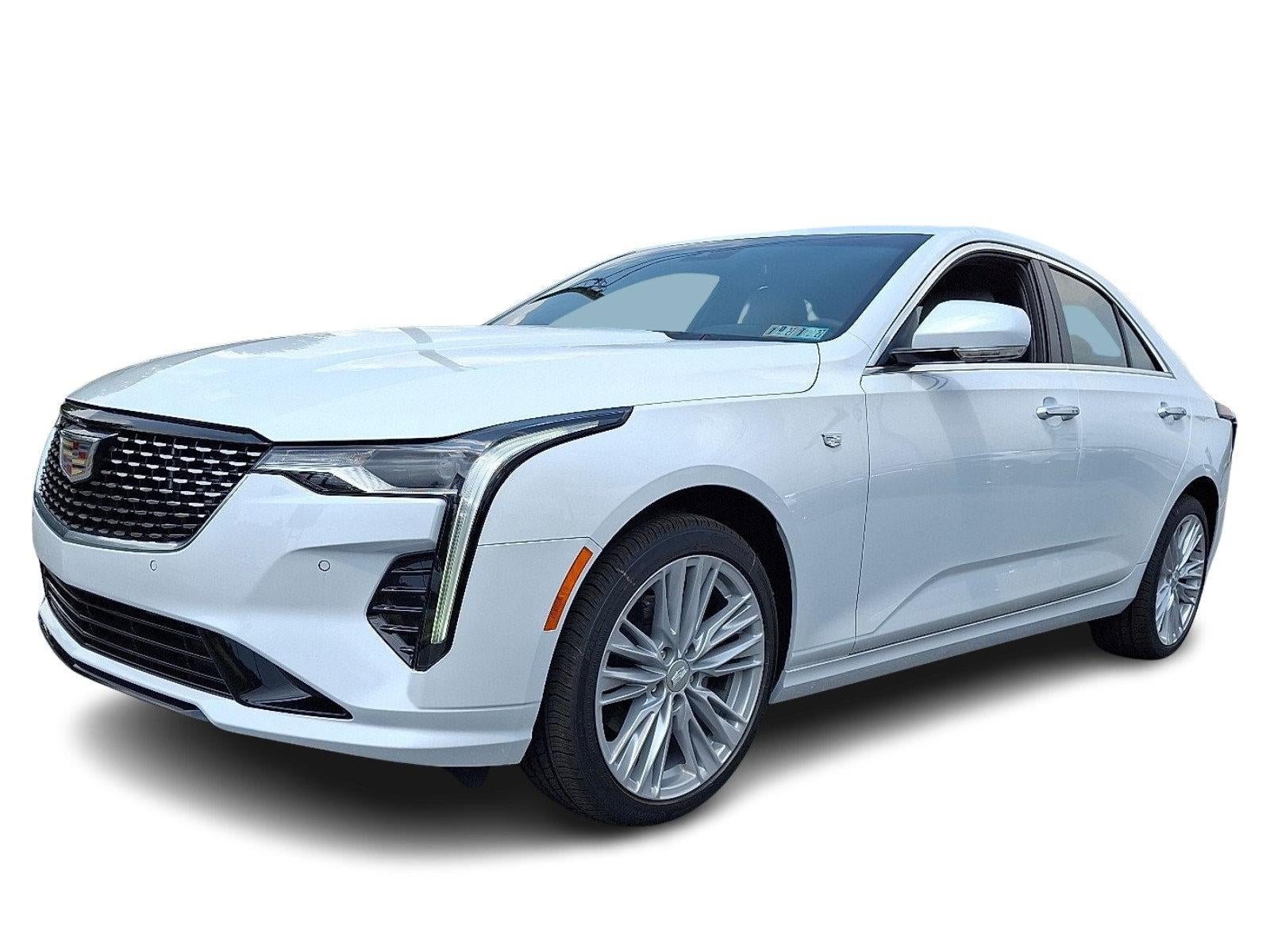 2026 Cadillac CT4 4dr Sdn Premium Luxury in Vibrant White Tricoat — front three-quarter view