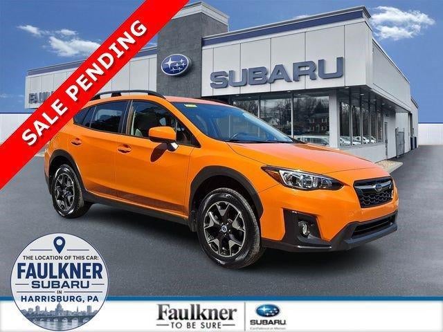 2018 Subaru Crosstrek 2.0i Premium CVT in Sunshine Orange — front three-quarter view