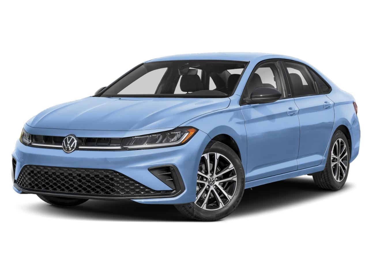 2025 Volkswagen Jetta Sport Auto in Monterey Blue — front three-quarter view