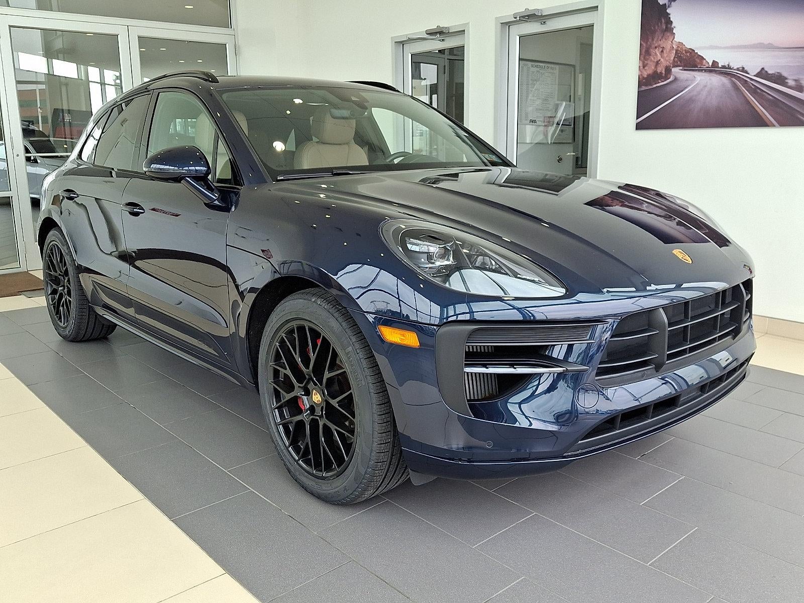 2020 Porsche Macan GTS AWD in Sapphire Blue Metallic — front three-quarter view