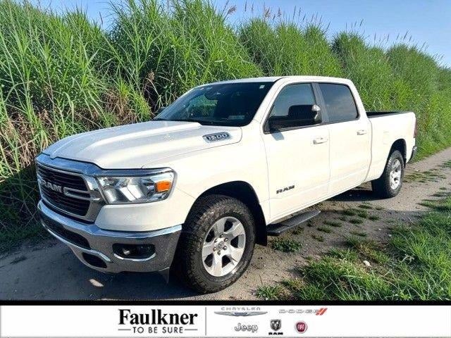 2021 RAM 1500 Big Horn 4x4 Crew Cab 6'4" Box in Bright White Clearcoat — front three-quarter view