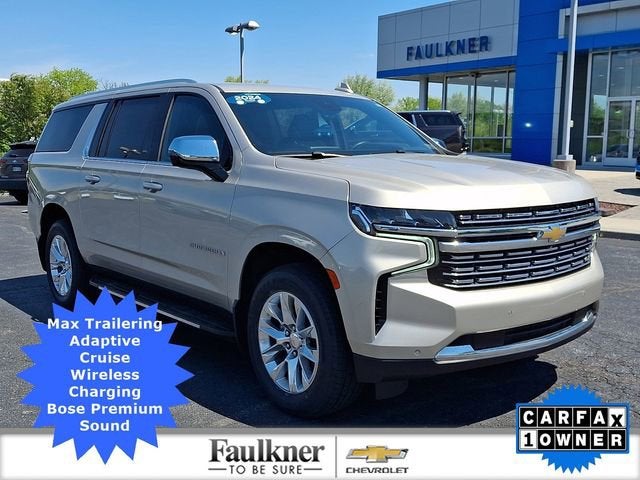 2024 Chevrolet Suburban Premier in Empire Beige Metallic — front three-quarter view