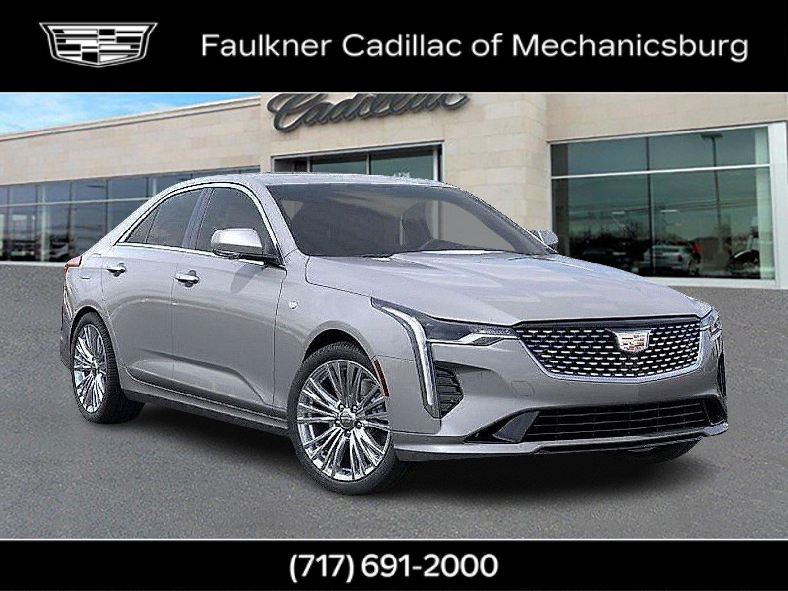 2026 Cadillac CT4 Premium Luxury in Argent Silver Metallic — front three-quarter view