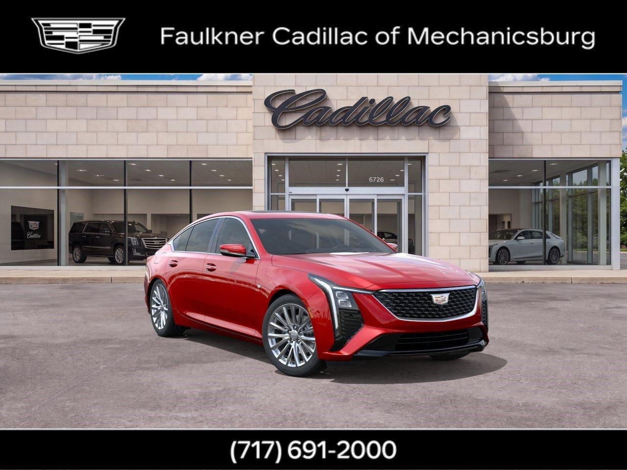 2026 Cadillac CT5 Premium Luxury in Radiant Red Tintcoat — front three-quarter view
