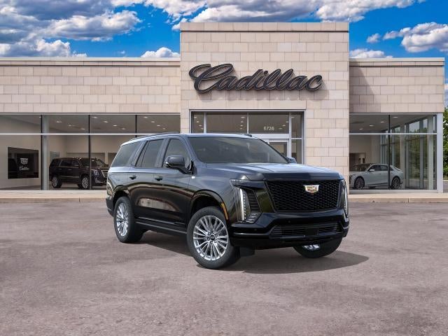 2026 Cadillac Escalade Platinum Sport in Black Raven — front three-quarter view
